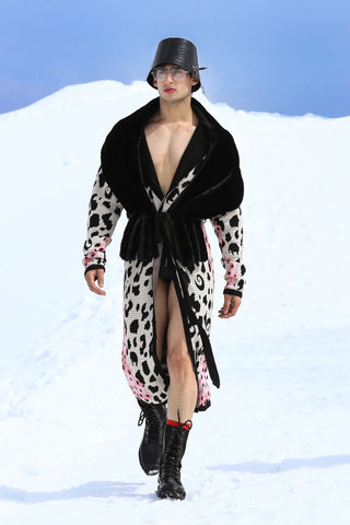 Monochrome Iconogram Jacquard Robe