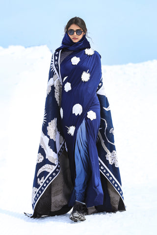 Sapphire Floralis Skein Tailored Sari