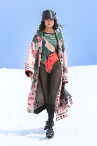 Palmera Trikini with Jacquard Robe