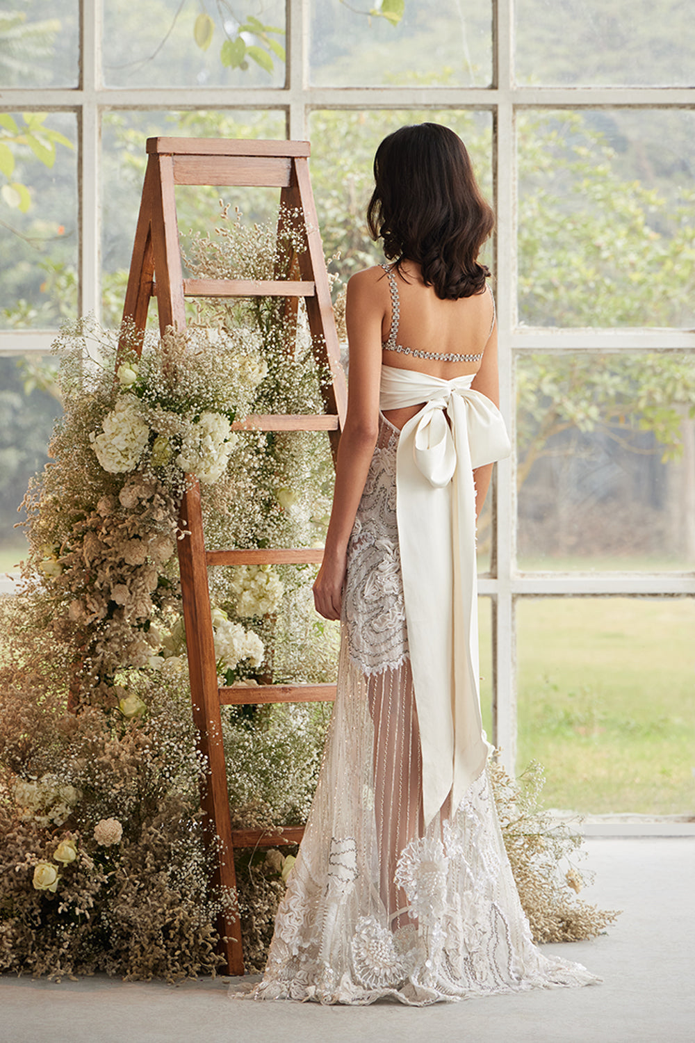 iridescent sheer dress Aerie Couture 255 - Long Sequins A-line Dress