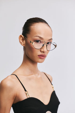 Shivan & Narresh Cecil Midnight Black Eyeglasses; Black frame; Black eyeglasses; Eyewear; Eyeglasses; Men's Eyeglasses; Women Eyeglasses; Black & Gold
