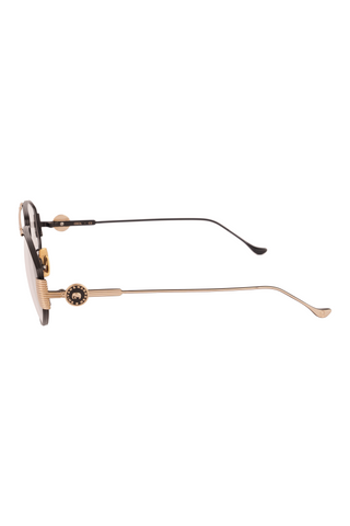 Shivan & Narresh Cecil Midnight Black Eyeglasses; Black frame; Black eyeglasses; Eyewear; Eyeglasses; Men's Eyeglasses; Women Eyeglasses; Black & Gold