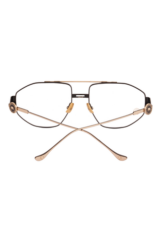 Shivan & Narresh Cecil Midnight Black Eyeglasses; Black frame; Black eyeglasses; Eyewear; Eyeglasses; Men's Eyeglasses; Women Eyeglasses; Black & Gold