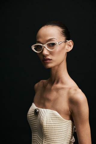 Shivan & Narresh Lola Sandstone Beige Eyeglasses; Beige color; Cat eye; Men's eyeglasses; Women eyeglasses;  Eyewears