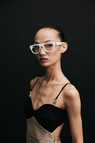 Shivan & Narresh Kanzi Soft Pearl Eyeglasses; White color; Men's eyeglasses; Women eyeglasses;  Eyewears; Optical lens; White eyeglasses