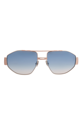 Shivan & Narresh Cecil Chrome Sunglasses; Blue color; Chrome color; Men's sunglasses; Women sunglasses; Eyewear; Sunglasses