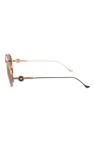 Shivan & Narresh Cecil Gold Sunglasses; Brown color; Gold frame; Eyewears; Women eyeglasses; Men's eyeglasses;