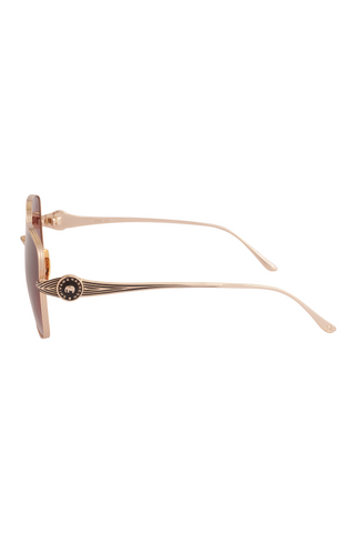 Shivan & Narresh Zoe gold sunglasses; Gold frame; Brown color; Men's sunglasses; Women Sunglasses; Eyewear;