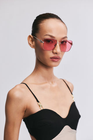 Shivan & Narresh Zoe Rose gold sunglasses; Gold frame; Rose gold color; Men's sunglasses; Women Sunglasses; Eyewear;