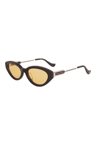 Shivan & Narresh Lola Midnight Amber Sunglasses; Black color; Yellow color;  Men's eyeglasses; Women's eyeglasses; Accessories; Eyewears;