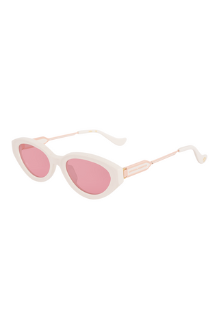 Shivan & Narresh Lola Soft Pearl Sunglasses; White frame; Rose eyeglasses; Men's eyeglasses; Women's eyeglasses; white color; 