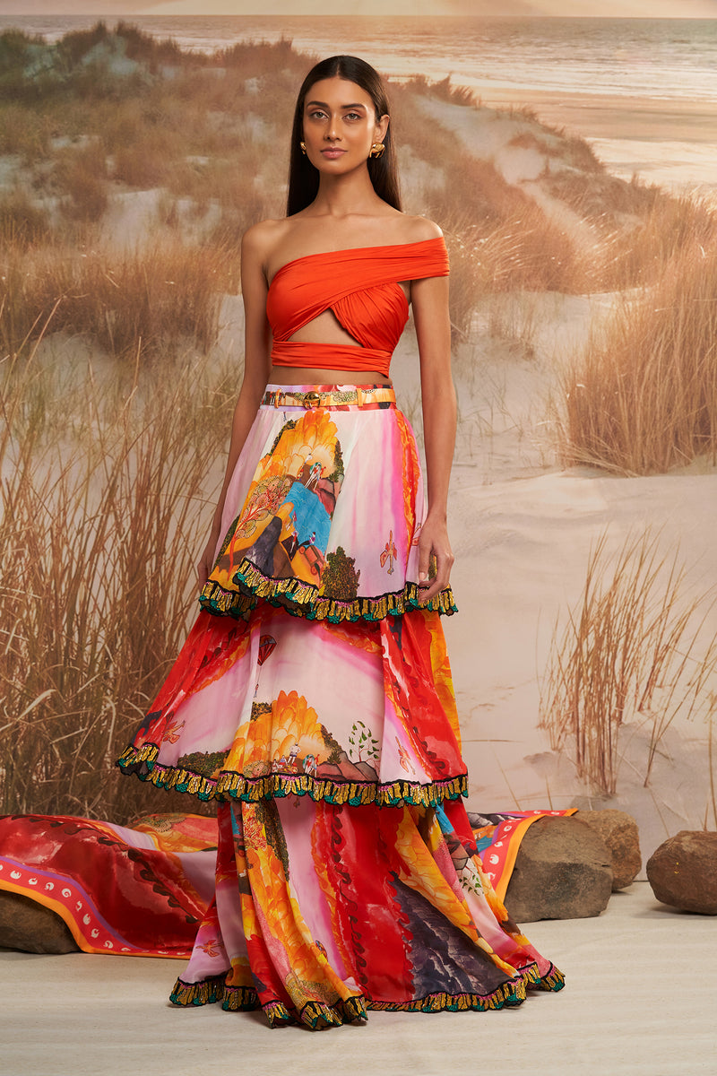 Shivan & Narresh Solscape Skirt; Multicolor; Lehenga set; Women Ethnic wear