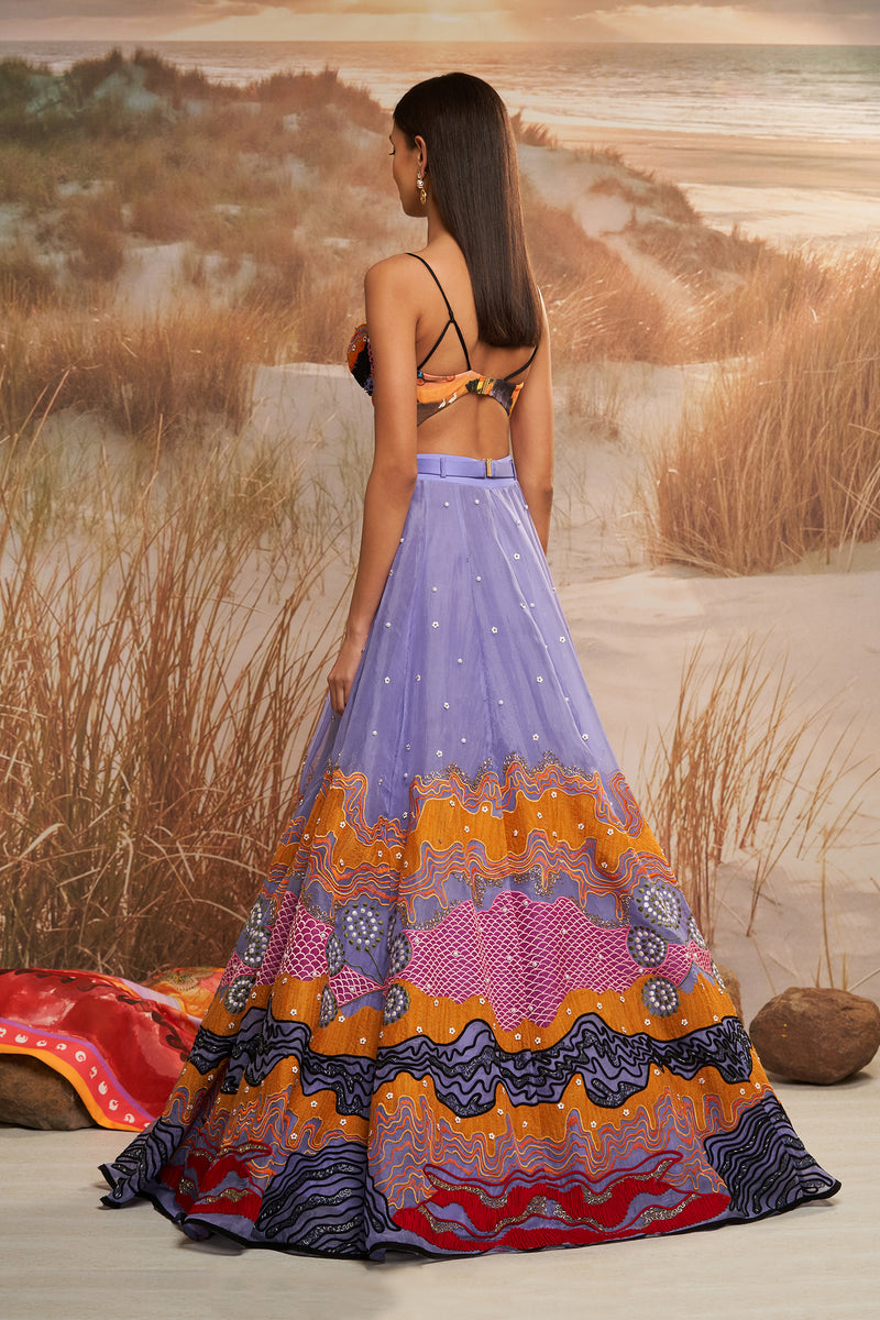 Sol Dusk Embroidered Lehenga with Bustier