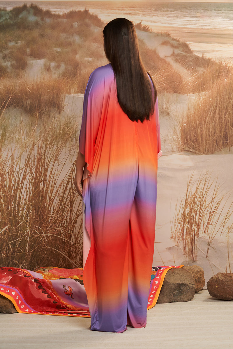 Shivan & Narresh Solscape Ombre Jumpsuit; Multicolor; Women Resort wear; Women jumpsuit; Printed Jumpsuit