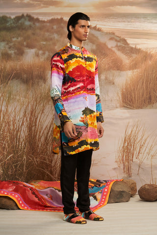 Shivan & Narresh Solscape Kurta Set; Multicolor; Men's Ethnic wear;  