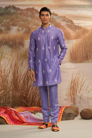 Shivan & Narresh Solscape Lavender Kurta Set; Lavender & Purple color; Men's Ethnic wear;  