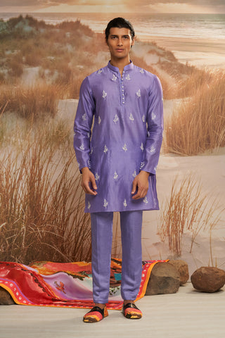 Shivan & Narresh Solscape Lavender Kurta Set; Lavender & Purple color; Men's Ethnic wear;  