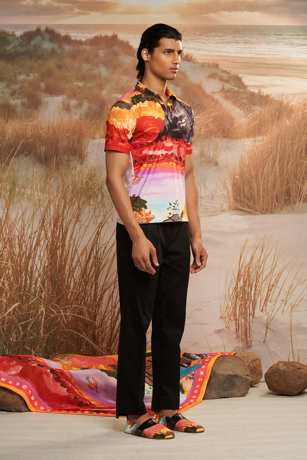 Shivan & Narresh Solscape Polo; Multicolor; Men's t-shirt; Me Men's resortwear