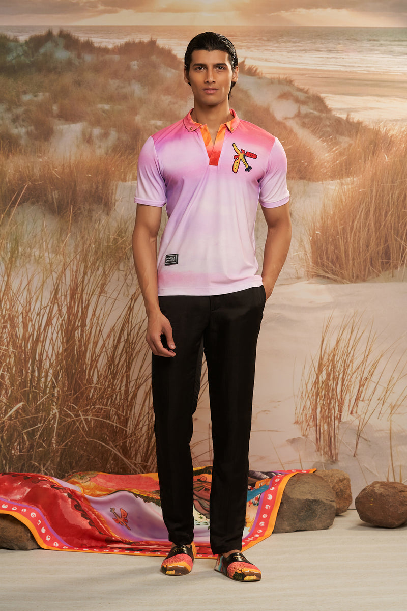 Shivan & Narresh Solscape Ombre Polo; Multicolor; Men's t-shirt; Me Men's resortwear