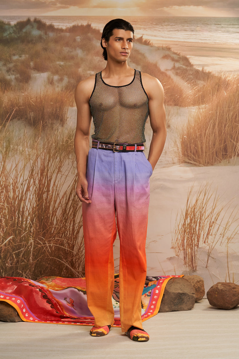 Shivan & Narresh Solscape Ombre Trousers; Multicolor; Men's trouser; Men's resortwear