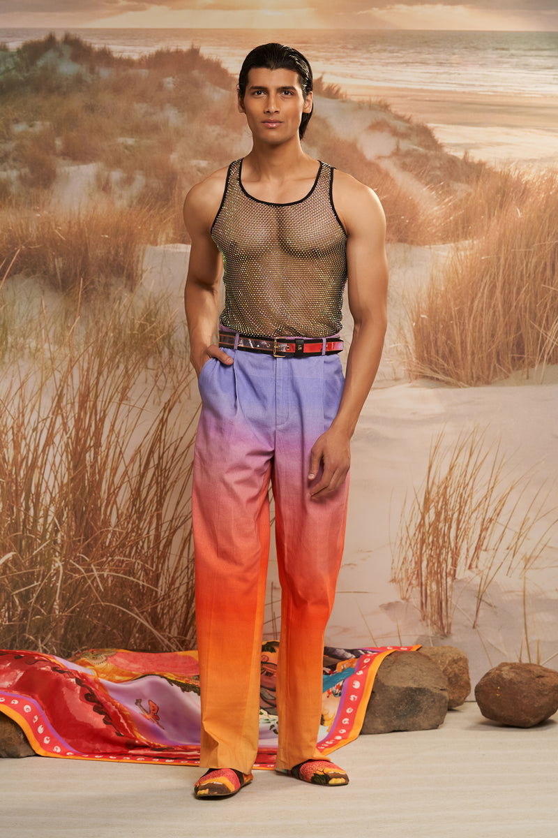 Shivan & Narresh Solscape Ombre Trousers; Multicolor; Men's trouser; Men's resortwear