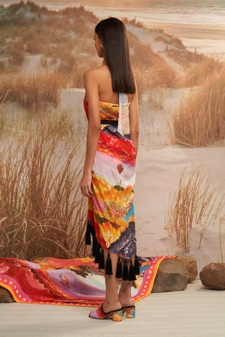 Shivan & Narresh Solscape Tassel Paneyo; Multicolor; Cover-up; Sarong; Women Swimwear 