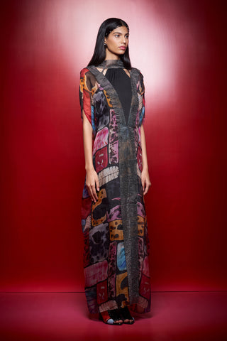 Shivan & Narresh Zoolostamp Kaftan; Multicolor; Printed Dress; Women Resort Wear;