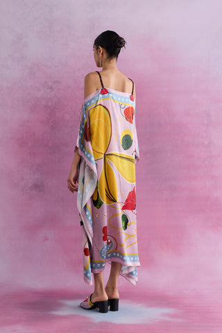 Shivan & Narresh Florain Scarftan; Florain Print; Multicolor; Women Resort Wear; Free size; Women Kaftan;