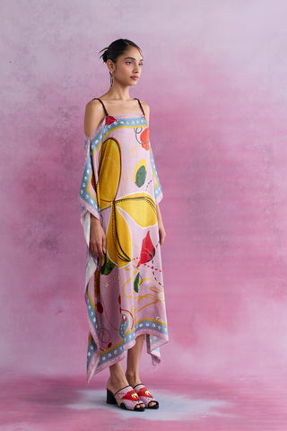 Shivan & Narresh Florain Scarftan; Florain Print; Multicolor; Women Resort Wear; Free size; Women Kaftan;
