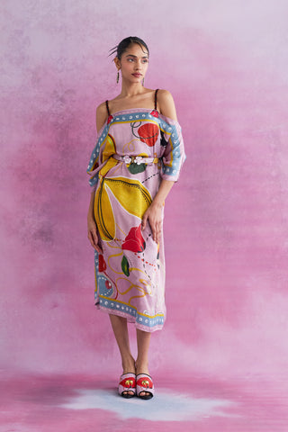 Shivan & Narresh Florain Scarftan; Florain Print; Multicolor; Women Resort Wear; Free size; Women Kaftan;
