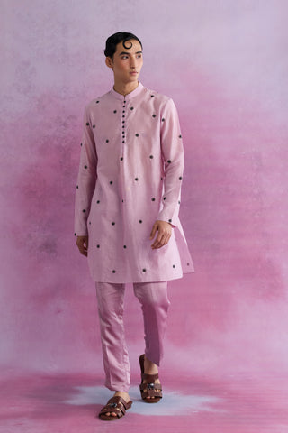 Shivan & Narresh Blush Orb Skein Kurta Set; Multicolor; Florain Print; Men's Ethnic Set; Celebration Wear; 