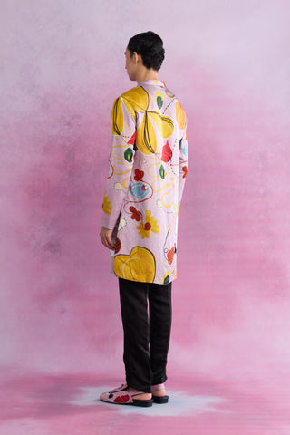 Shivan & Narresh Florain Classic Kurta Set; Multicolor; Florain Print; Men's Ethnic Set; Celebration Wear; 