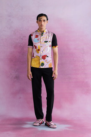 Shivan & Narresh Florain Bandi; Florain Printed; Multicolor; Men's Ethnic Jacket; Celebration Wear