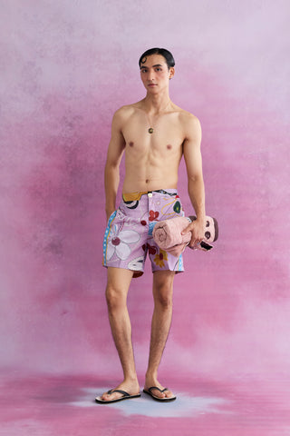 Shivan & Narresh Florain Swim Shorts; Florain Print; Multicolor; Men's Swimwear; Men's Swim Shorts; 