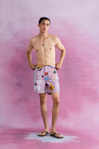 Shivan & Narresh Florain Swim Shorts; Florain Print; Multicolor; Men's Swimwear; Men's Swim Shorts; 