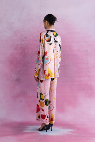 Florain Swirl Satin Palazzos