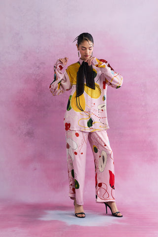 Florain Swirl Satin Palazzos