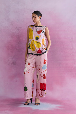 Florain Swirl Satin Palazzos