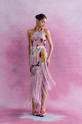 Shivan & Narresh Florain Scallop Fringe Paneyo; Multicolor; Florain Print; Self-tie cover-up; Sarong; 