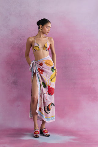 Shivan & Narresh Florain Silk IconoScarf; Florain Print; Multicolor; Women Cover-up; Silk Scarves;
