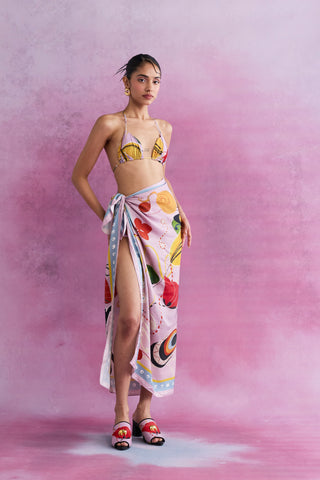 Shivan & Narresh Florain Silk IconoScarf; Florain Print; Multicolor; Women Cover-up; Silk Scarves;