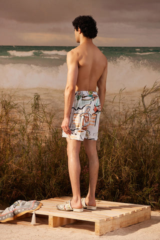 Shivan & Narresh Saun Swim Shorts; Saun Print; Multicolor; Men's Swimwear; Men's Swim Shorts;
