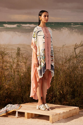 Shivan & Narresh Saun Kafsuit; Saun Print; Multicolor; Women Resort Wear; Free Size; Kaftan;
