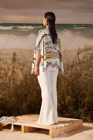 Shivan & Narresh Saun Skein Cape; Saun Print; Multicolor; Women Resort Wear; Free Size;