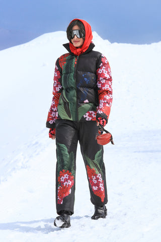 Sakura Verde Quilted Ski Jacket with Ski Trousers