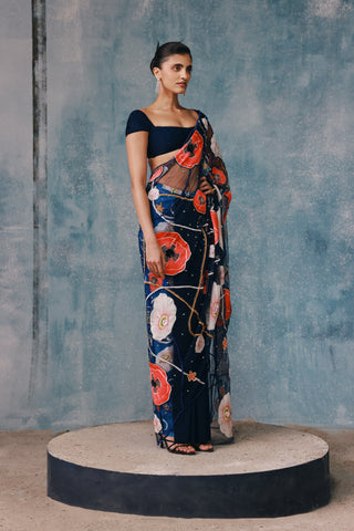 Springlie Embellished Tulle Tailored Sari