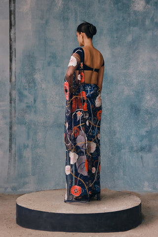 Springlie Embellished Tulle Tailored Sari