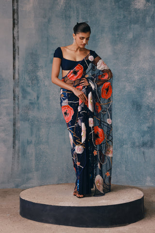 Springlie Embellished Tulle Tailored Sari