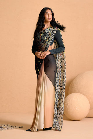 Zuri Nocturne Tailored Sari with Blouse