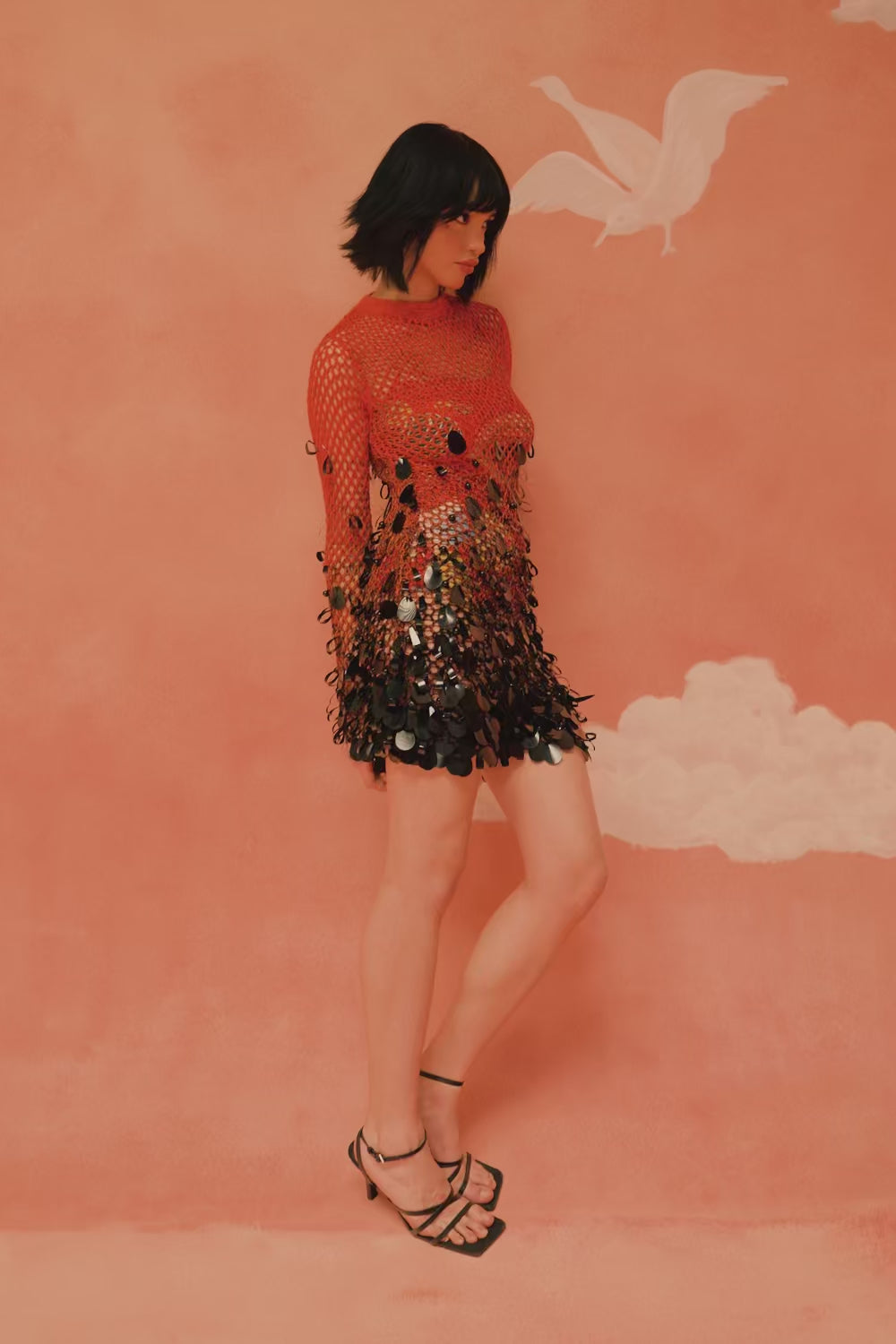 Flamme Embellished Mesh Dress –  video of the handcrafted resin skeinwork embellishment | Shivan & Narresh